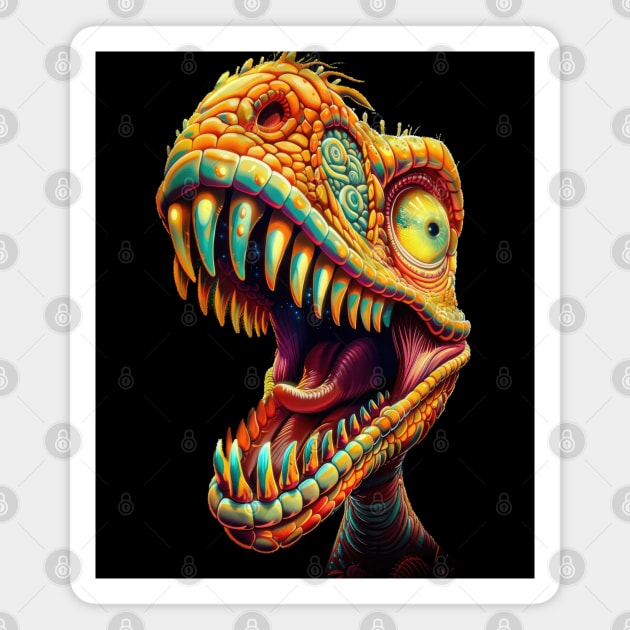 Psychedelic Predator Magnet by TooplesArt